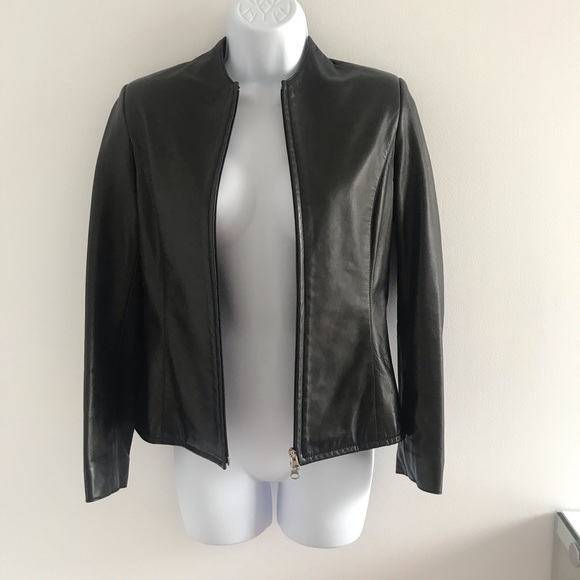 Sandra Angelozzi Black Real Leather Jacket Y2K - Picture 5 of 16